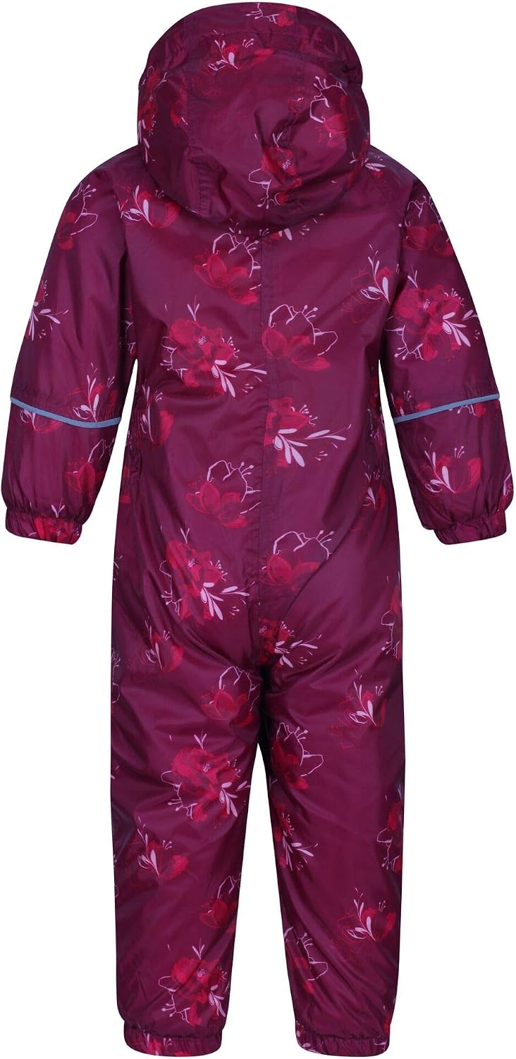 Regatta Childrens/Kids Printed Splat II Hooded Rainsuit (6-12 Months) (Blaze Orange)