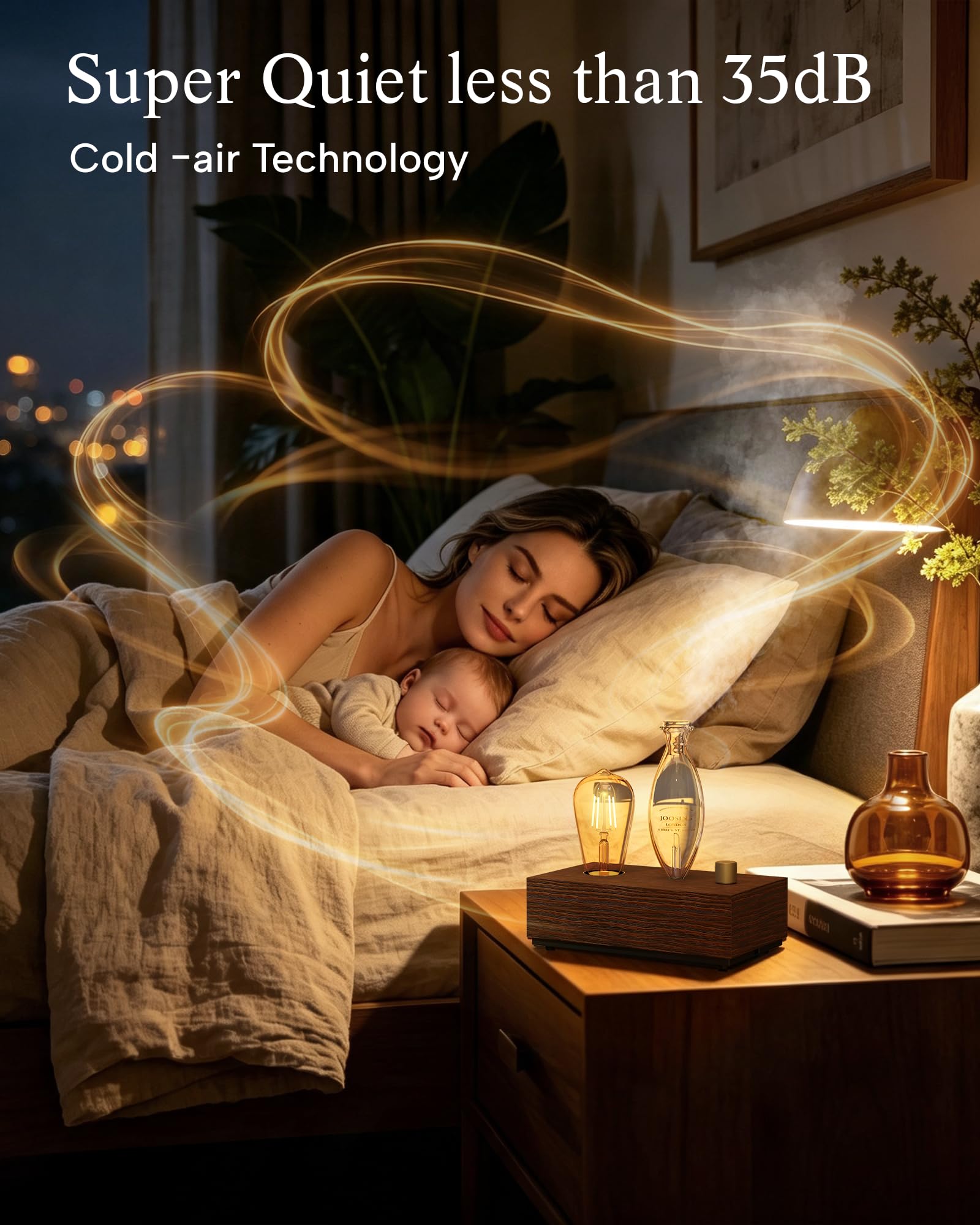 Difusor para el hogar con bombilla, difusor de aceite esencial de aire frío sin agua, con tecnología de atomización, difusor de aroma para habitación grande, hotel, oficina