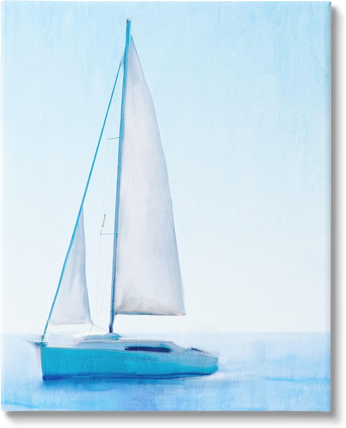 16" x 20" Blue Ocean Sailboat Canvas Wall Art