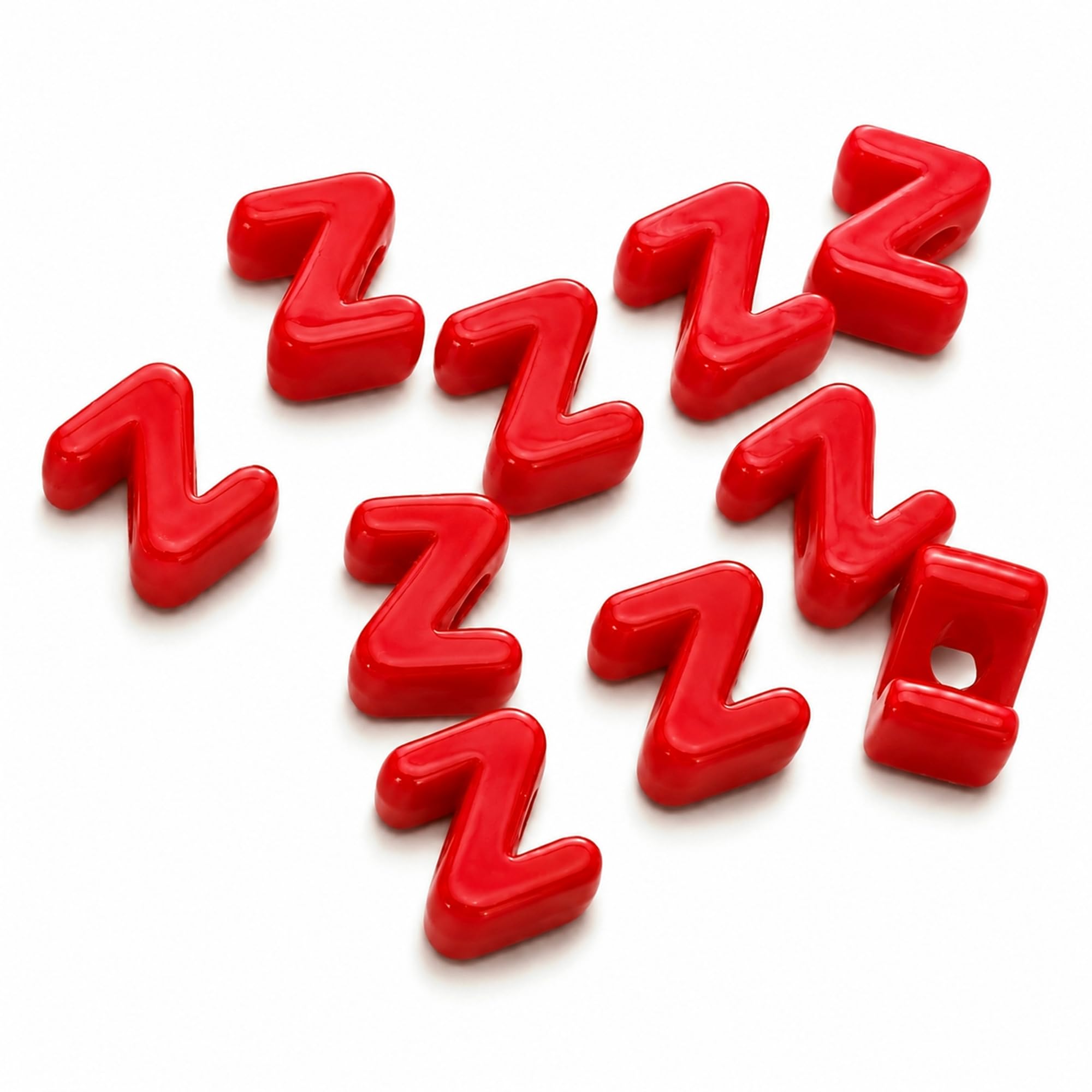 Letter Beads, 10pcs Alphabet Beads, Large Acrylic Letter Beads with 6mm Holes for Bracelet Making, Jewellery, Keyrings and Craft Projects (Red, Letter Z)