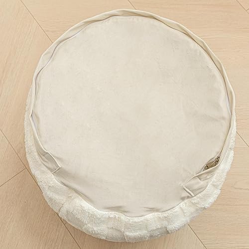 Miniatura 7 de Puf Otomano Redondo Bohemio Decoración del Hogar Puf de Suelo Otomano Reposapiés para Sofá Sillón Sillas Puf Sala de Estar Dormitorio 20 x 20 x 14