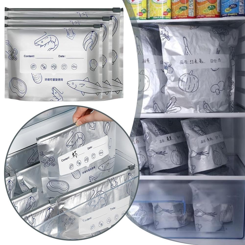 Bolsas de papel de aluminio para almacenamiento de alimentos, bolsa con cierre  hermético para almacenamiento a largo plazo, bolsa de cocina grande, bolsas  de papel de aluminio resellables, bolsas de : Amazon.es: