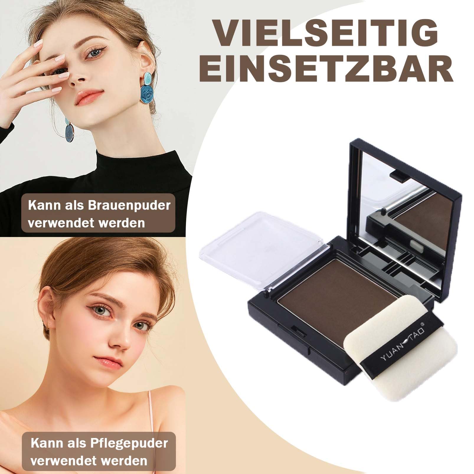Puder do linii włosów, puder do zagęszczania włosów, puder do uzupełniania przerzedzających się włosów, puder do zagęszczania włosów, wodoodporny, szybkie nakładanie (kawowy)