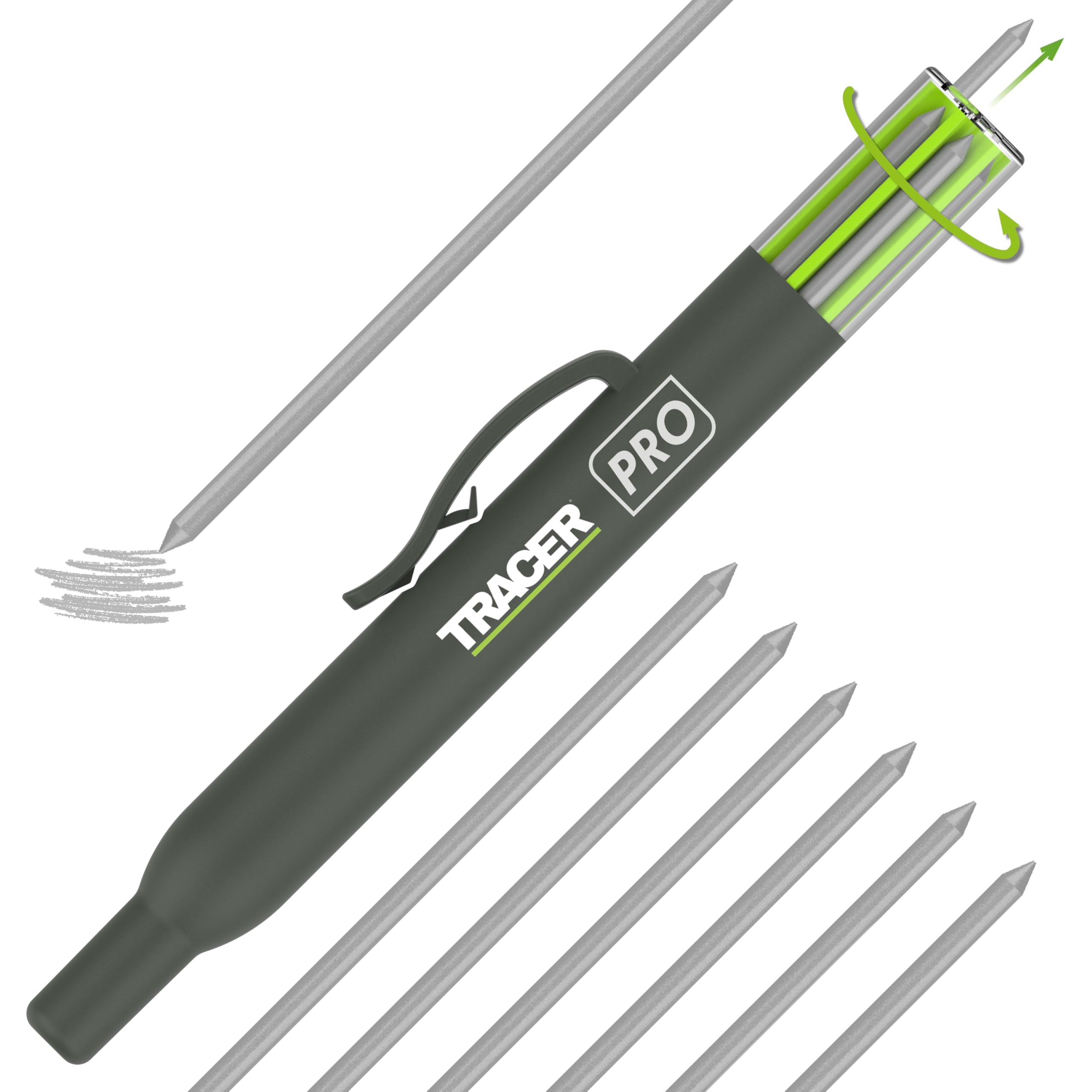 Tracer 2.8mm Silver Welders Leads x 6 - Specialist replacement leads for the Deep Hole Construction Pencil in storage case.