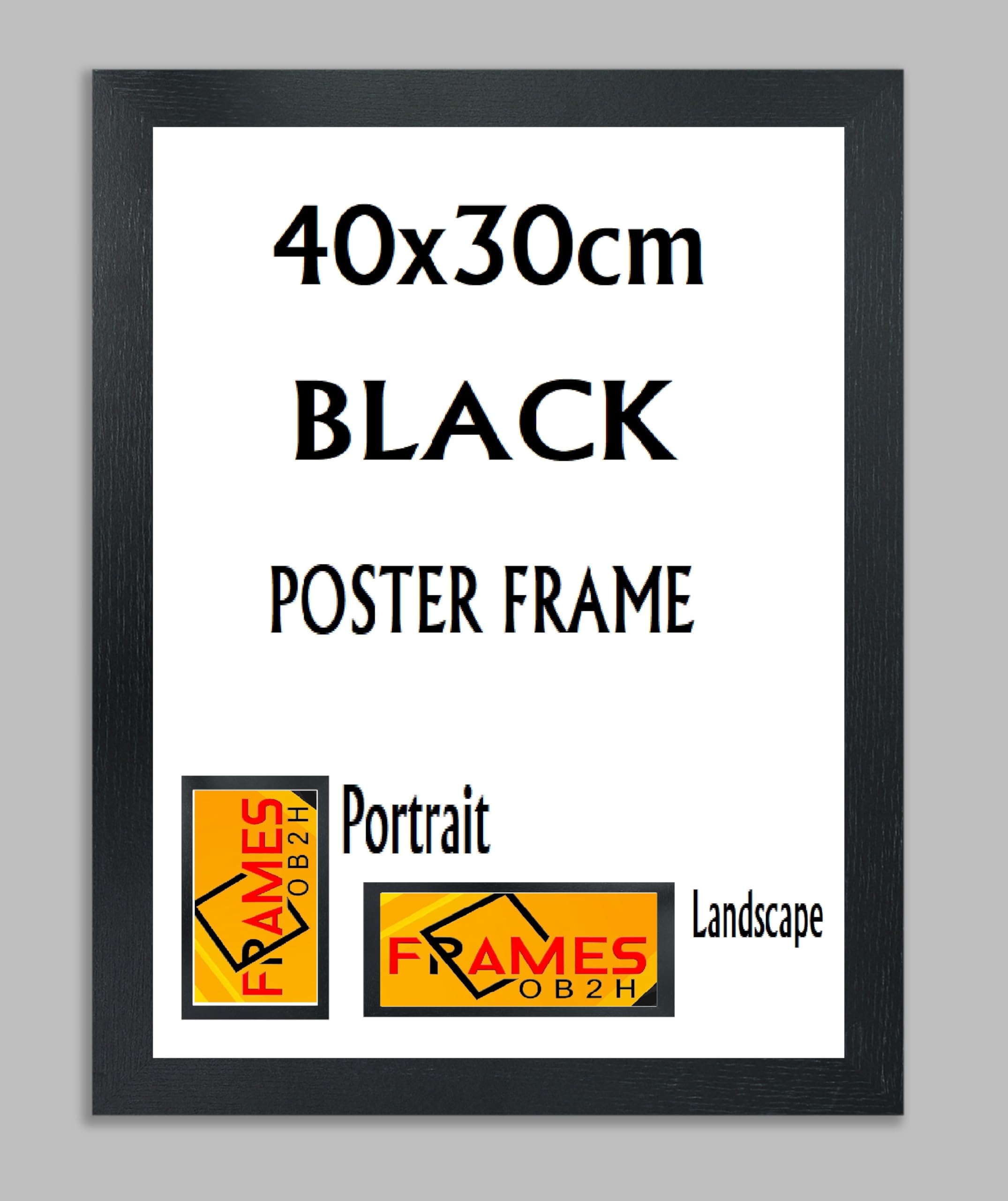 Black,Oak, Photo,Picture,Poster Frames, Portrait and Landscape Shatterproof Acrylic Glass Wall Hanging Frames (Black, 40x30cm)