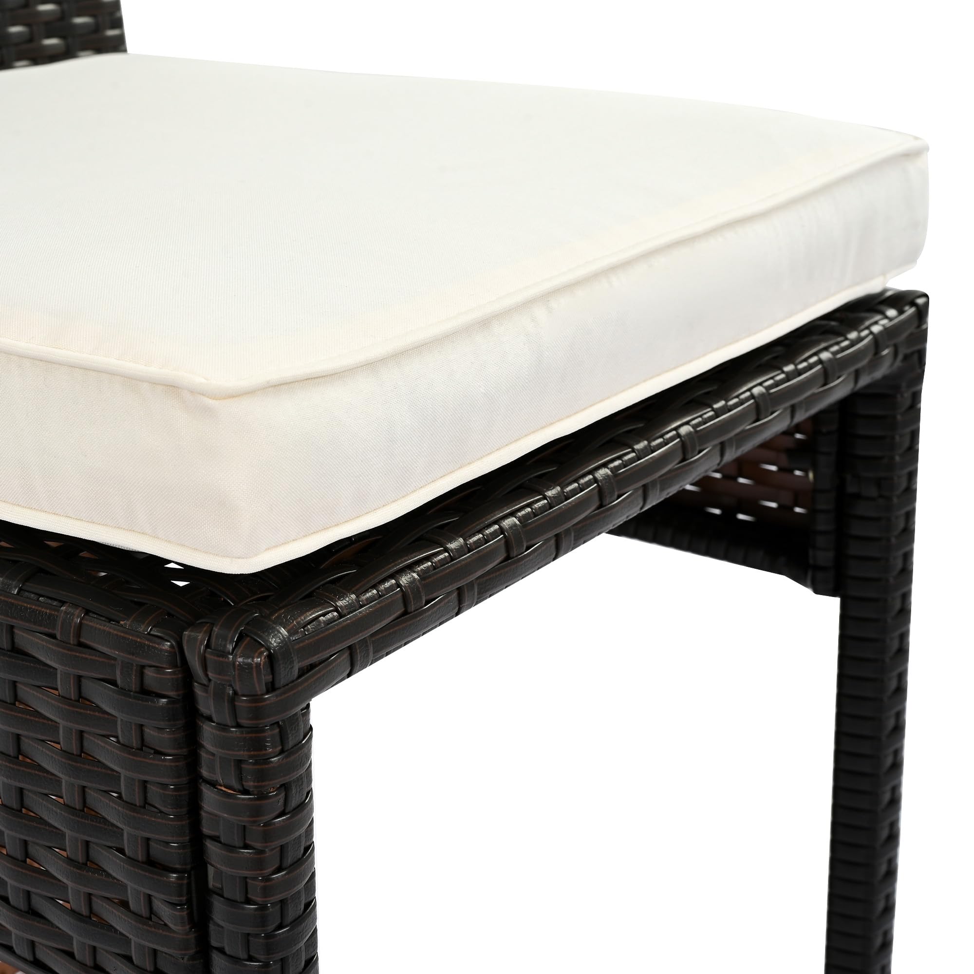 Merax Ensemble bar jardin 7 pièces 6 tabourets hautes polyrotin noir marron foncé
