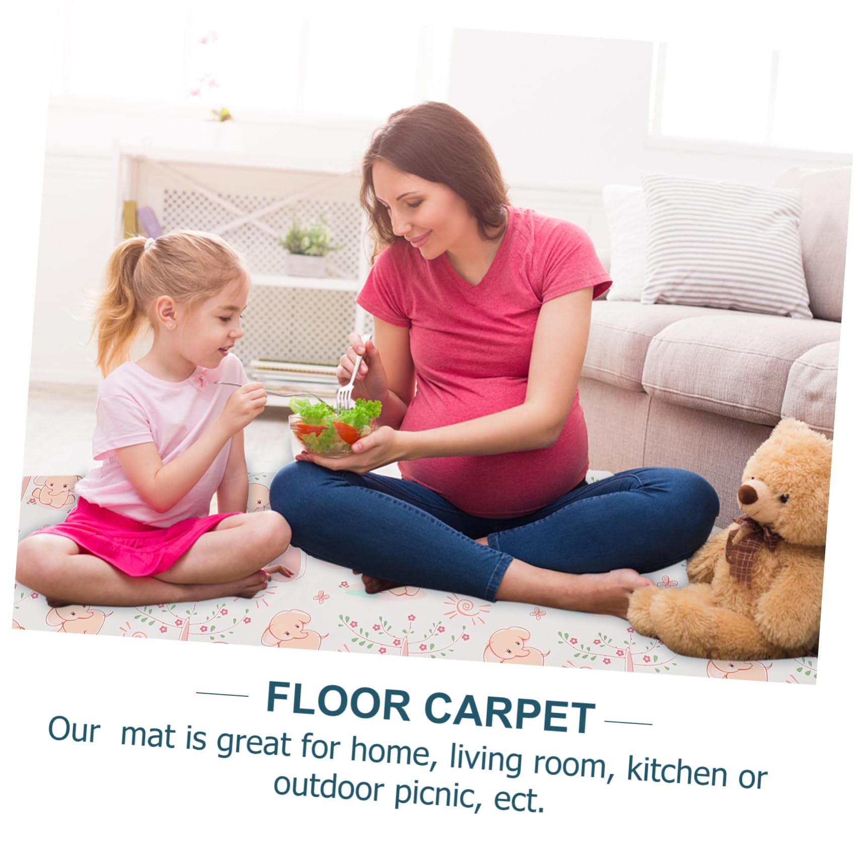 BESTonZON Indoor/Outdoor Anti-Slip Mat Baby Playmat for Floor Large Elegant Design