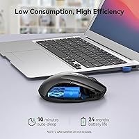 Vista 4 de TECKNET Wireless Mouse for Laptop, Silent Mouse Quiet Click, Computer Mice Wireless, 6 Adjustable 4000 DPI Computer Mice