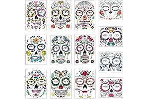 Halloween Temporary Face Tattoos Makeup Kit (13 Pack)