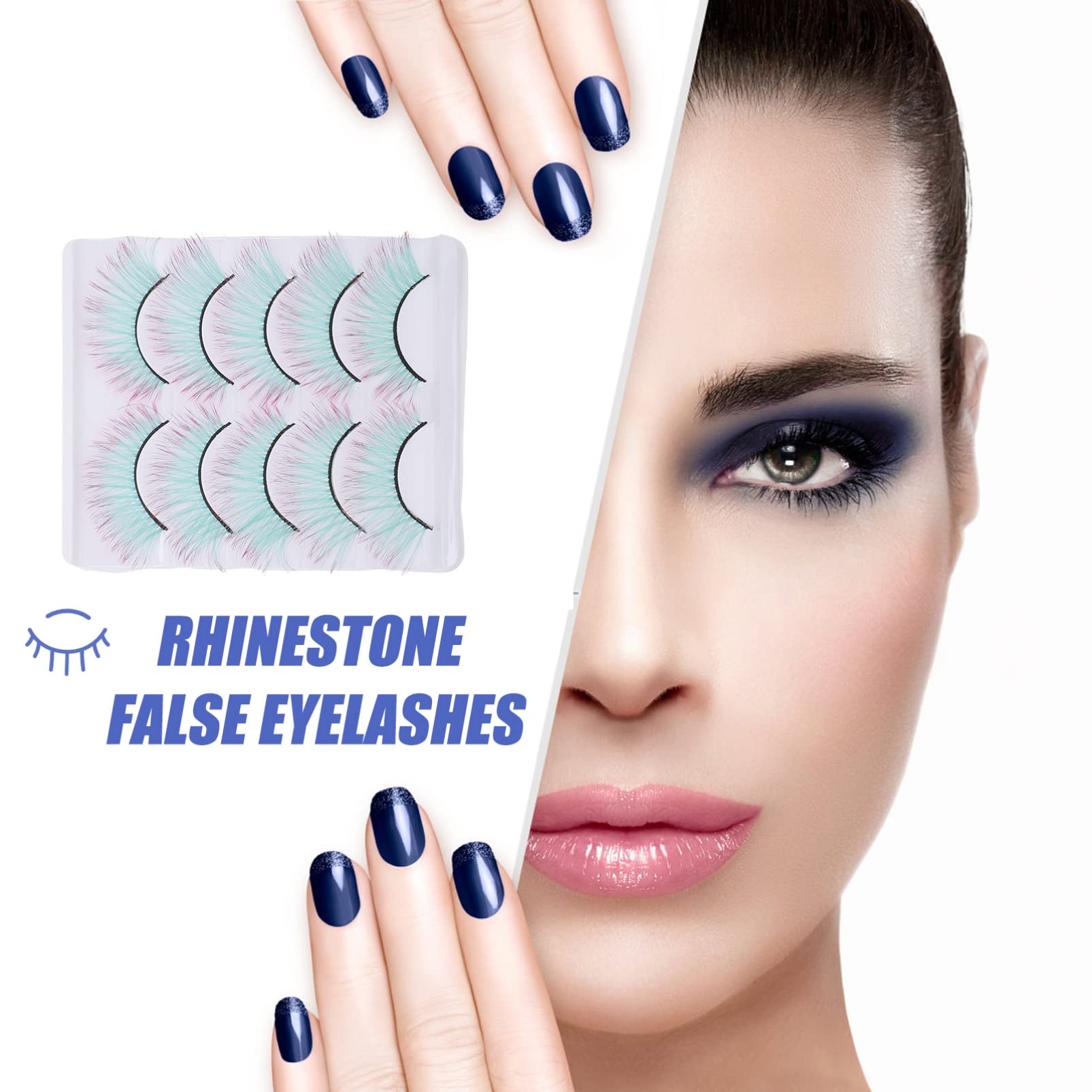 FRCOLOR 20paia Ciglia Colorate Ciglia Finte Per Makeup Cosplay e Occasioni Speciali Effetto Naturale e Accattivante