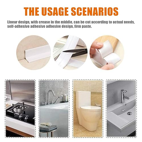 Miniatura 5 de Cinta de calafateo de esquina de baño, cinta de sellado autoadhesiva utilizada para fregadero de cocina, inodoro, bañera de baño, tira protectora de