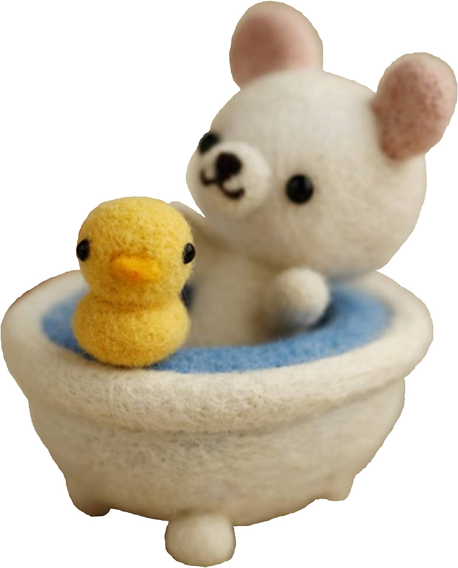 Cool Beans Boutique Wool Felting DIY Kit with Tools – Bath Bear with Yellow Ducky in a Tub (with English Instructions) – Great Starter kit WFKit-ZZ-BathBear-2