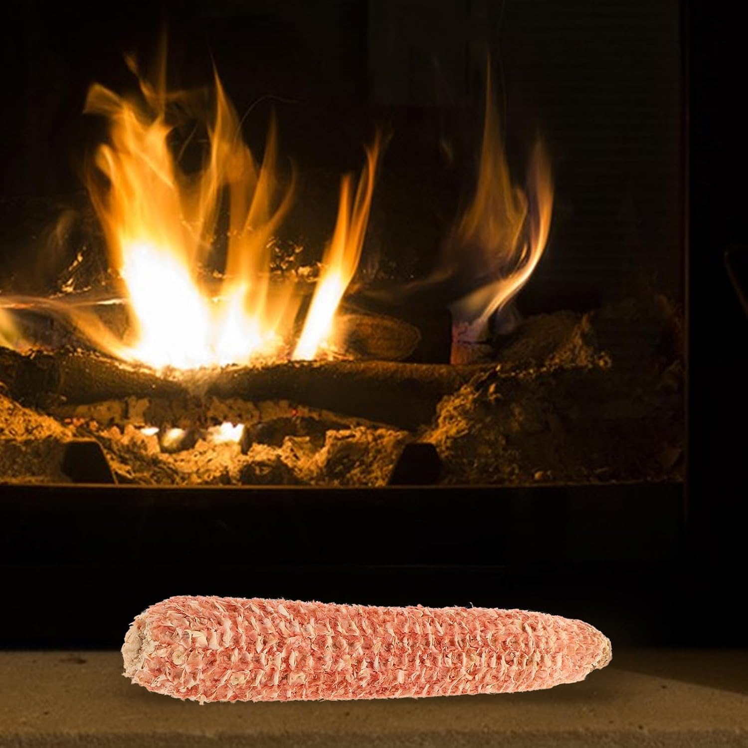 15PCS Fireplace Glowing Insert - Corncob Cinder for Indoor Fireplace - Log Supplies for Natural/Propane/Vented/Unvented