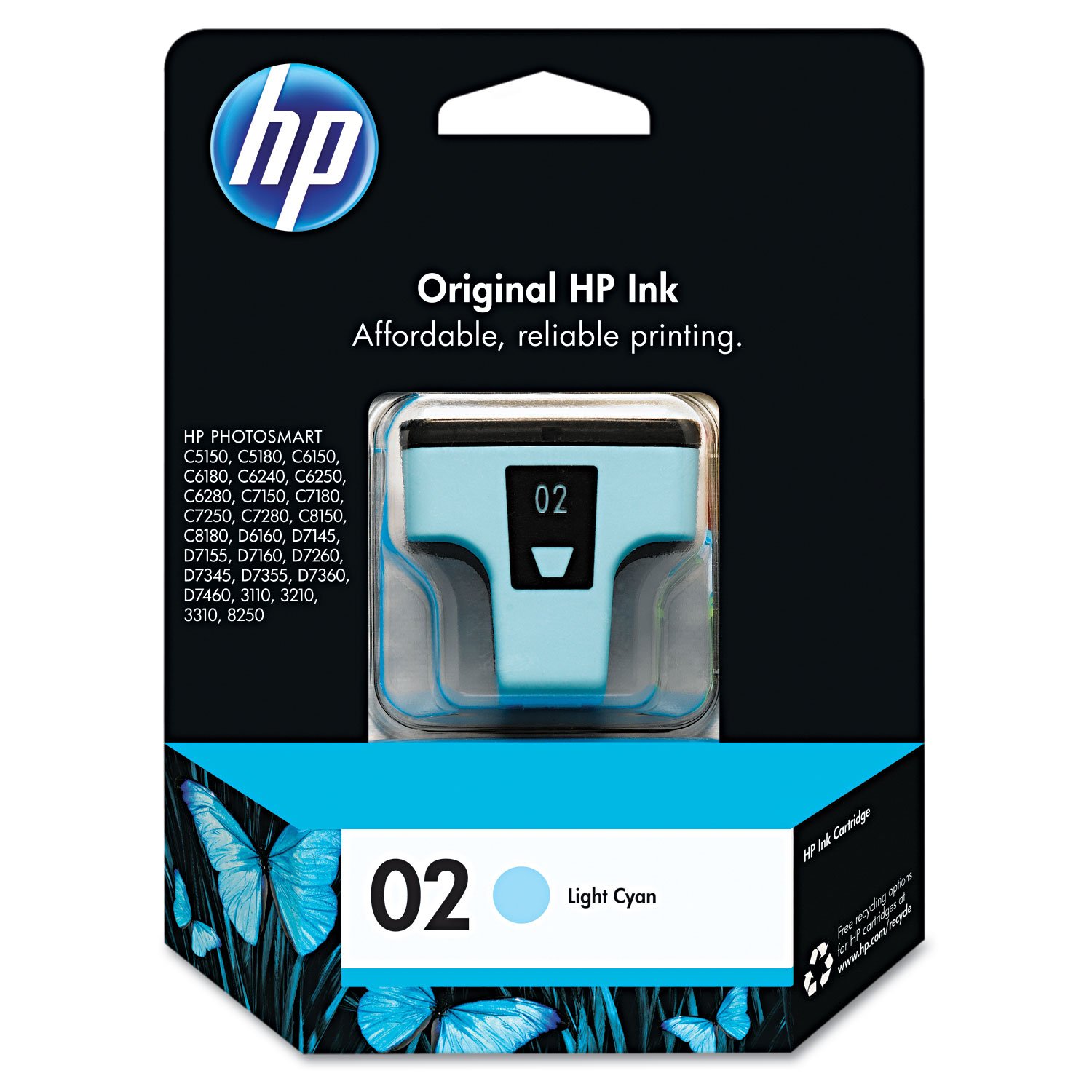 HP 2 | Ink Cartridge | Light Cyan | Works with HP Photosmart 3210, 3310, C5180, D7200 series | C8774WN