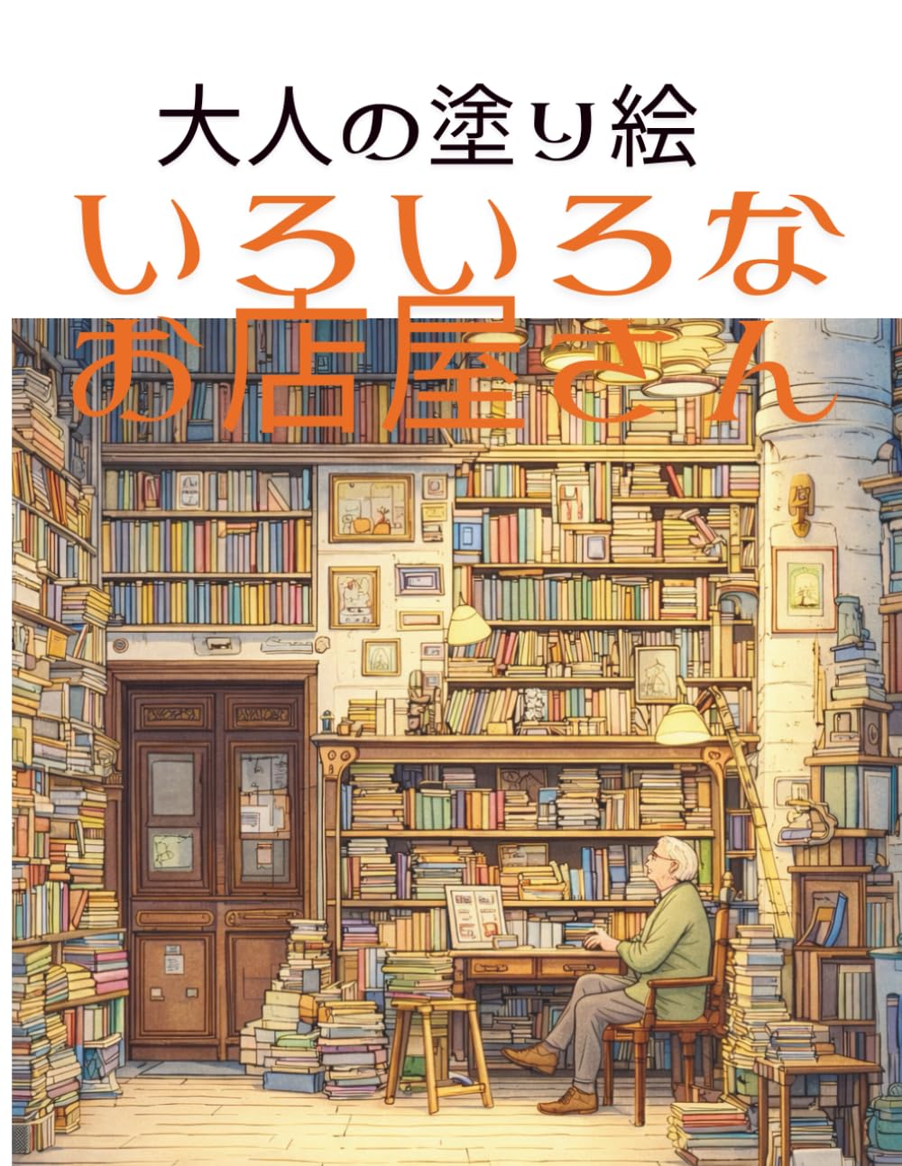 大人の塗り絵　いろいろなお店屋さん