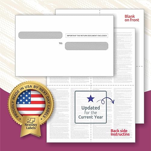 Miniatura 8 de Formato W-2 versión 4-Up Versión "Instructions on Back” (instrucciones en el respaldo), para impresora láser y chorro de tinta