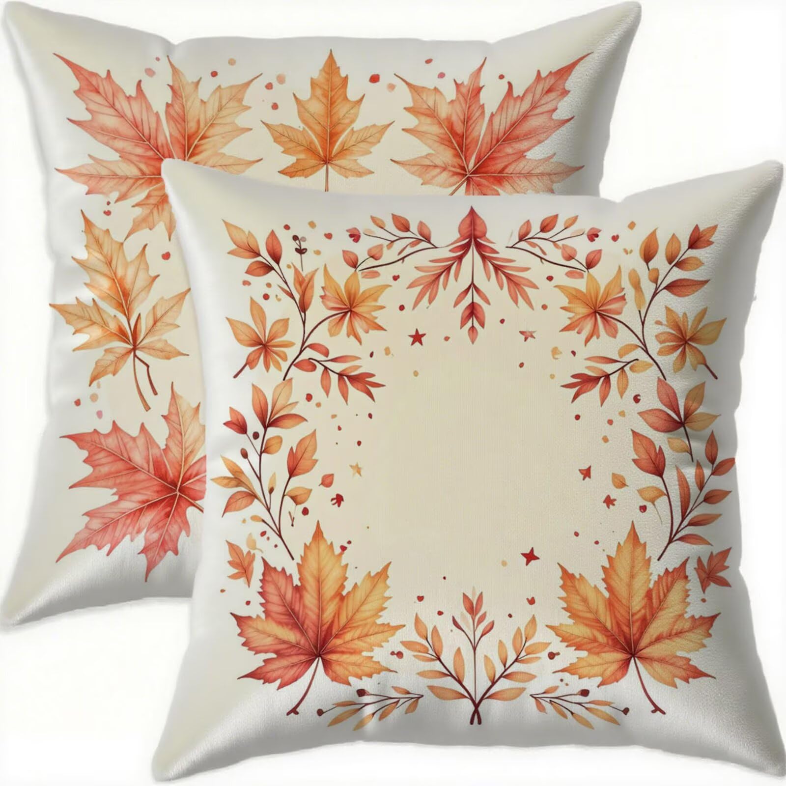 Housse de coussin automne pour patio et balcon grand format 70x70cm en velours