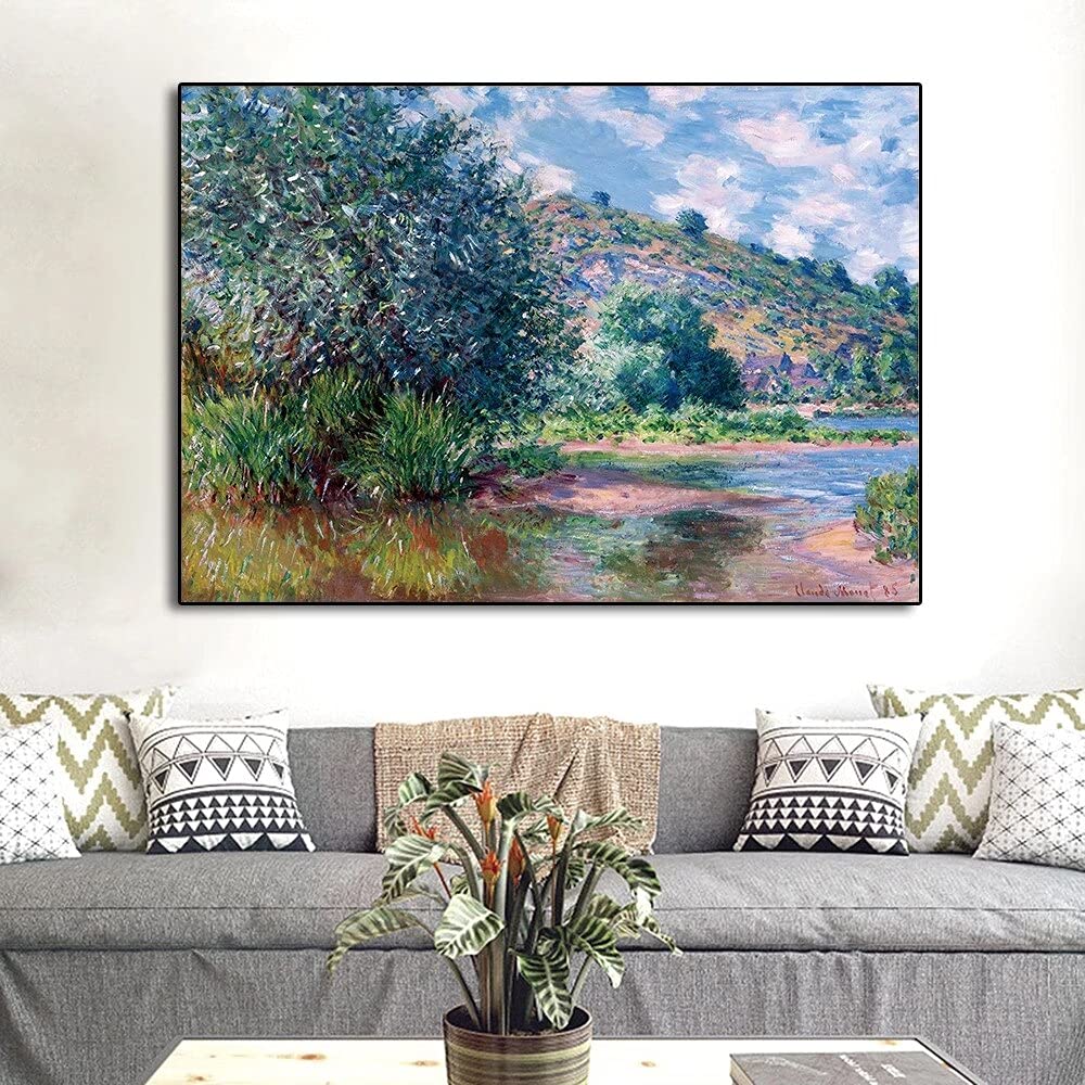 Landscape At Port Canvas Painting Impressionist Posters and Prints Wall Art Picture for Living Room Home Decoration (40x60cm Unframed)