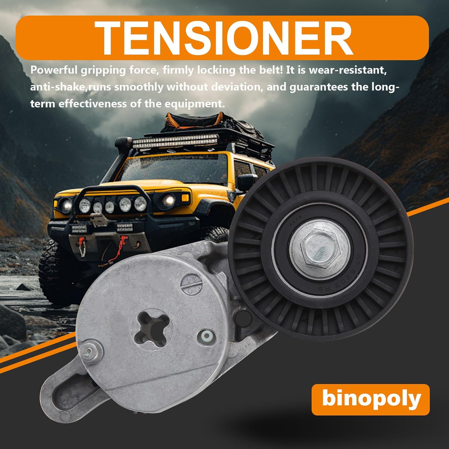 binopoly 39106 Drive Belt Tensioner Assembly With Pulley For 2009-2021 Lexus NX300h Scion TC Toyota Camry/Venza/Highlande/RAV4/Sienna OE#89717 1662036010 1662036011 16620-36012 16620-0V020