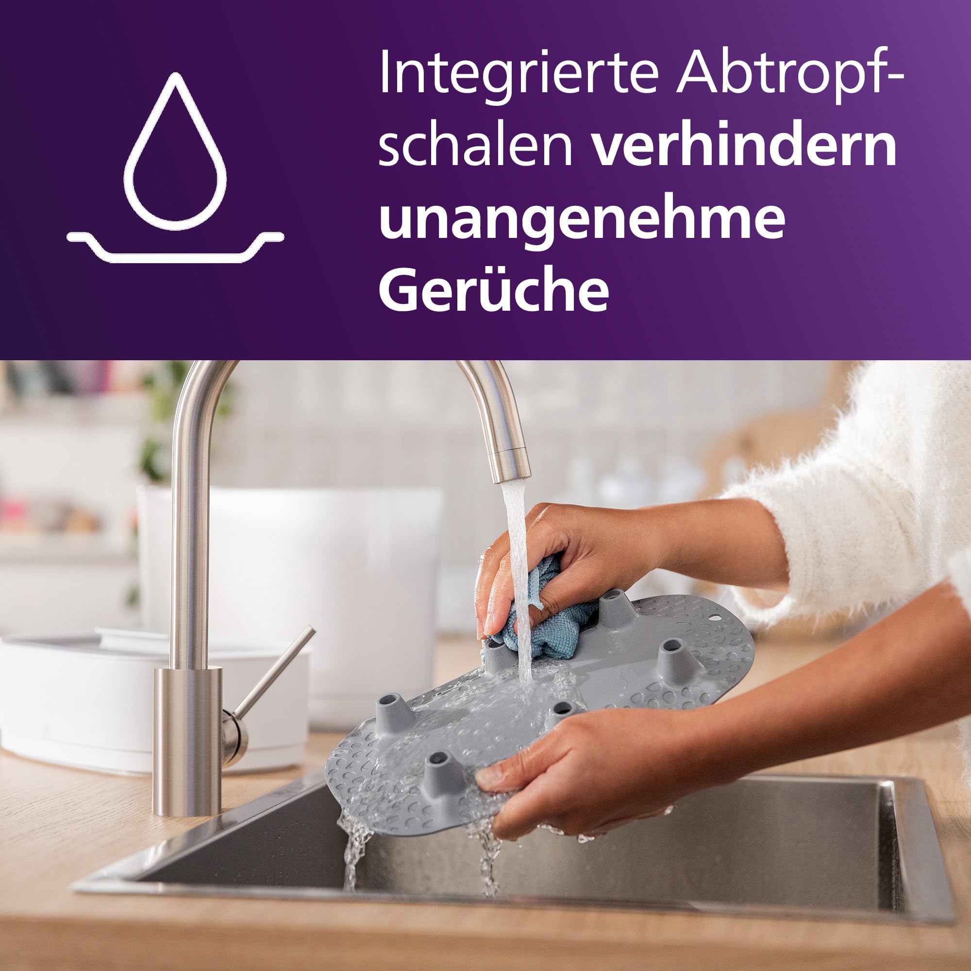 Philips Avent Sterilisator-Geschenkset SCF291/00 Elektrischer Dampfsterilisator mit Flasche und Saugerbürste