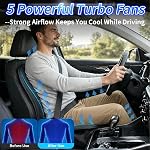 Instant Cooling Car Seat Cover Front Seat with Vibration | Ventilated Car Seat Cushion, Anti Sweat Cooling Pad, 5 Quiet Turbo Fans, For Cars SUV Truck, Hot Summer Driving