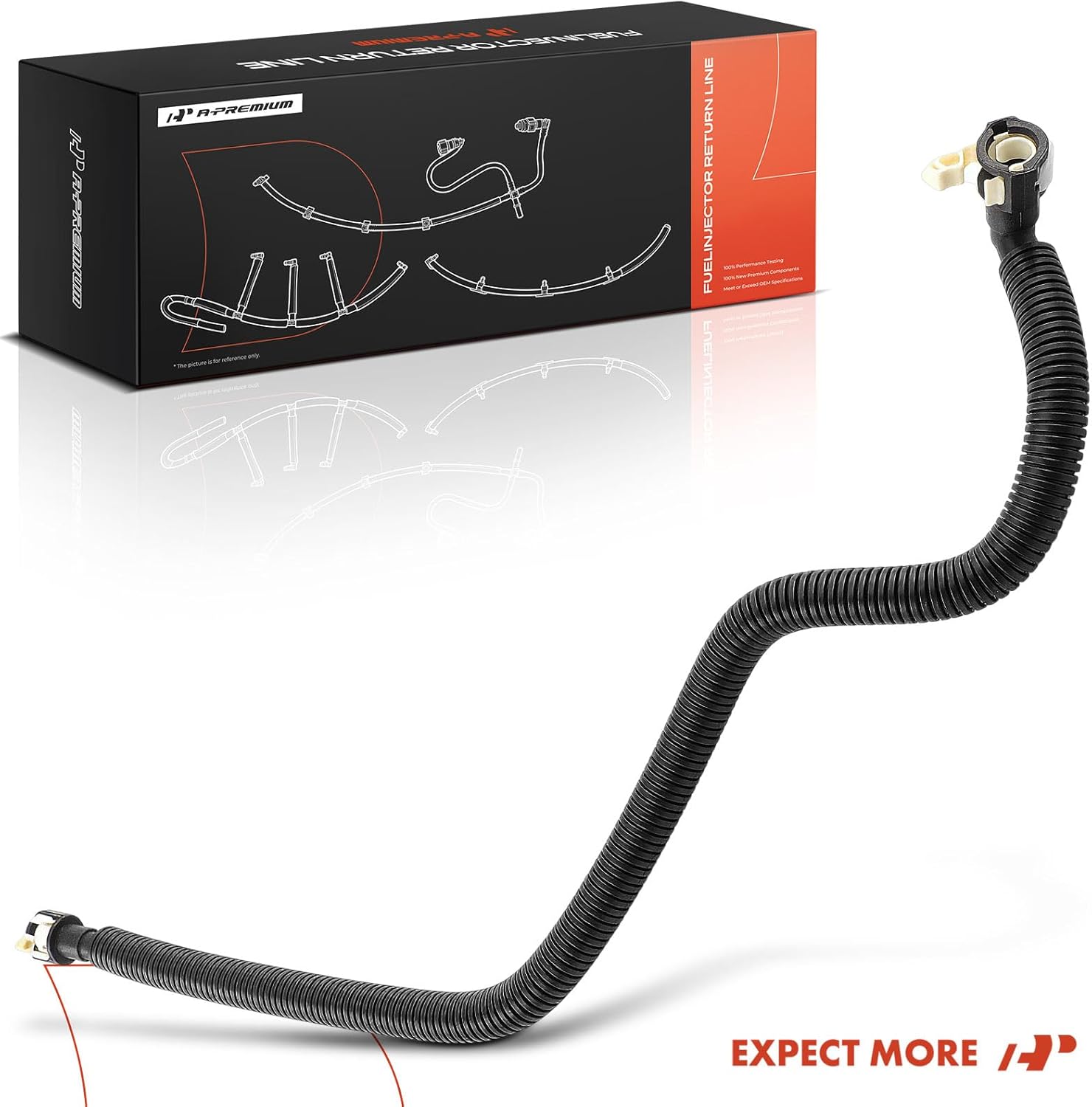 A-Premium Fuel Injector Return Line Compatible with Ford Escape 2009-2012 & Mercury Mariner 2009-2011, 3.0L, From Rail Down to Frame