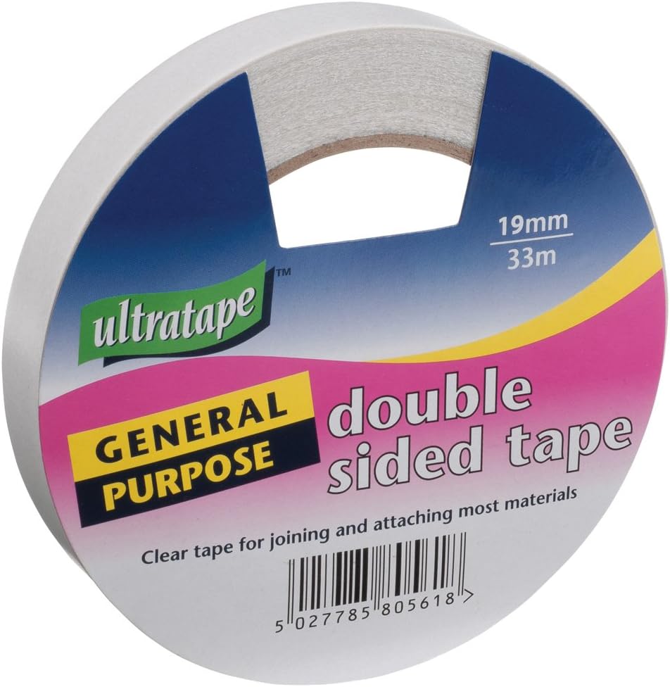 19MM X 33M CLEAR GENERAL PURPOSE DOUBLE SIDED TAPE