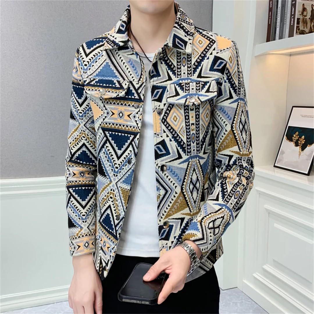 Męskie koreańskie kurtki biznesowe Slim Fit Youth Social Streetwear płaszcze retro kurtka z nadrukiem