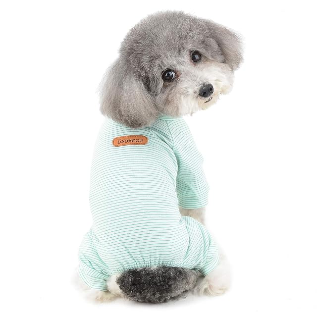Foto 7 de 8 de Zunea Pijama para Perro Pequeño Pijama de Algodón Suave para Dormir Ropa de Cachorro Mono Mamelucos…
