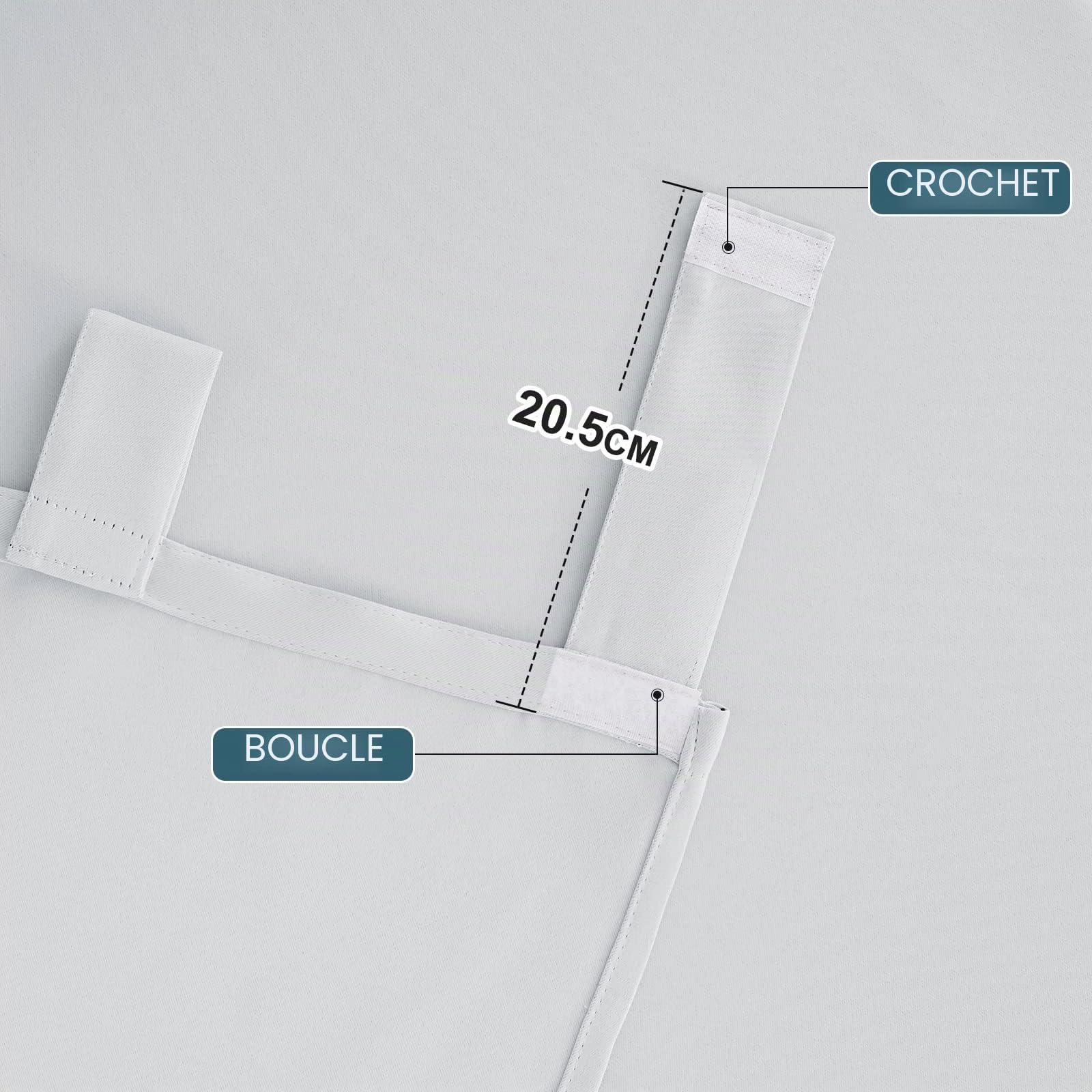 Pony Dance Rideaux d'Extérieur - Rideau Occultant Impermeable à Pattes pour Intérieur Extérieur Thermique Anti Froid Chaleur pour Pergola/Jardin, L 132 x H 213 cm, Gris Blanc, 2 PCS
