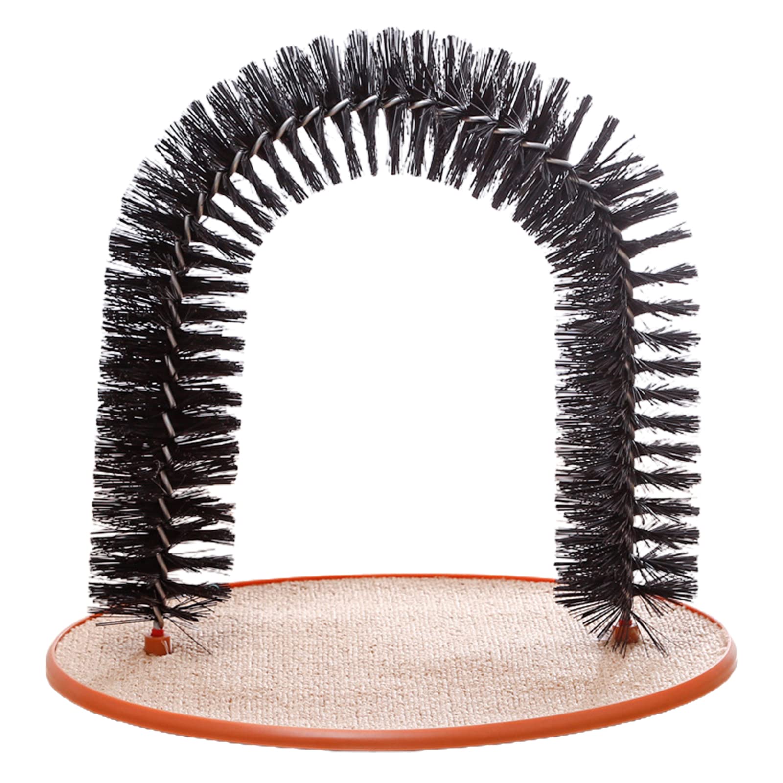 Self Grooming For Cat Arch Brush Carpet Base Groomer Massager Scratcher For Controlling Shedding Healthy And Claws Cat Self Grooming Brushes And Scratchers For Large Cats