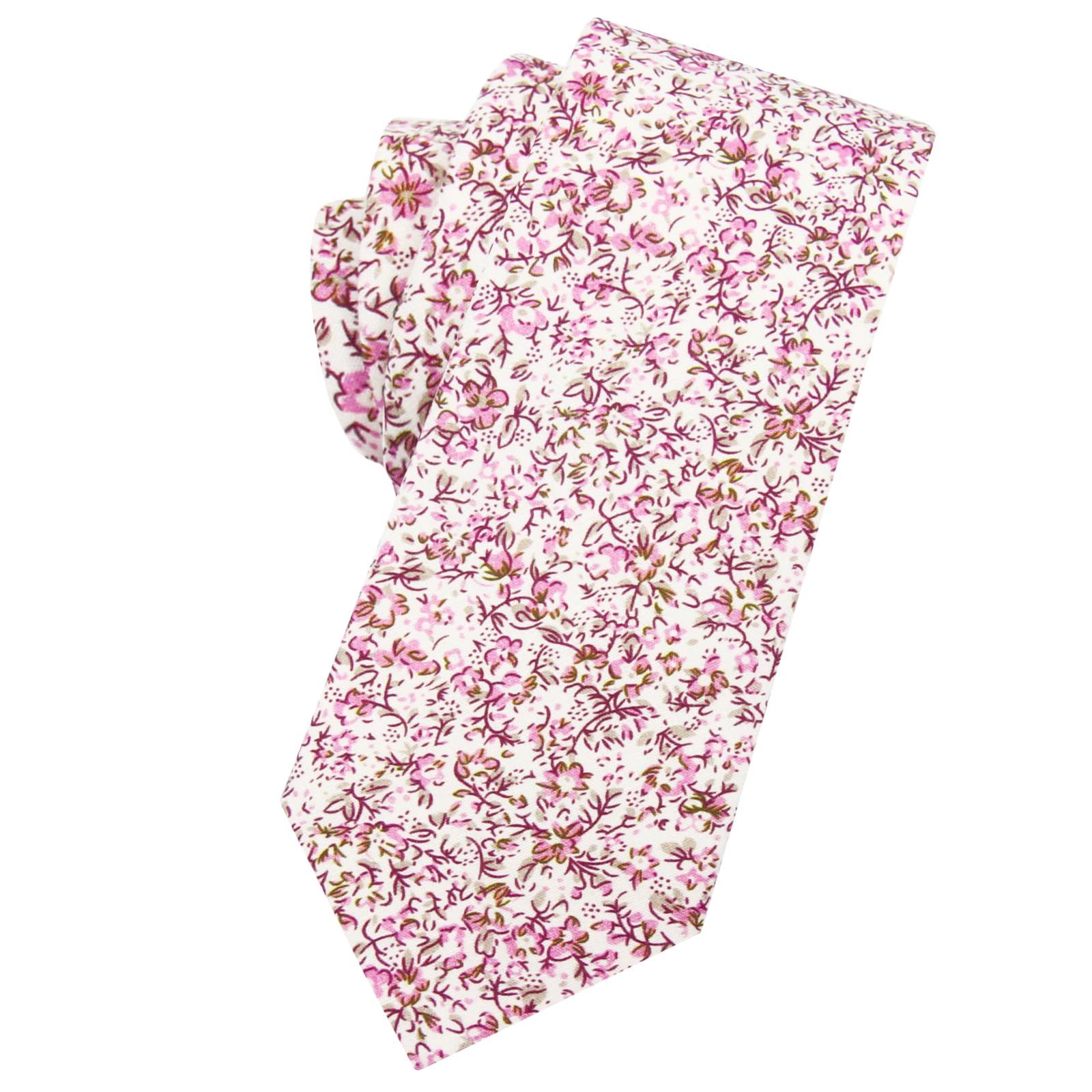 Mantieqingway Floral Ties for Men Skinny Cotton Tie Flower Necktie