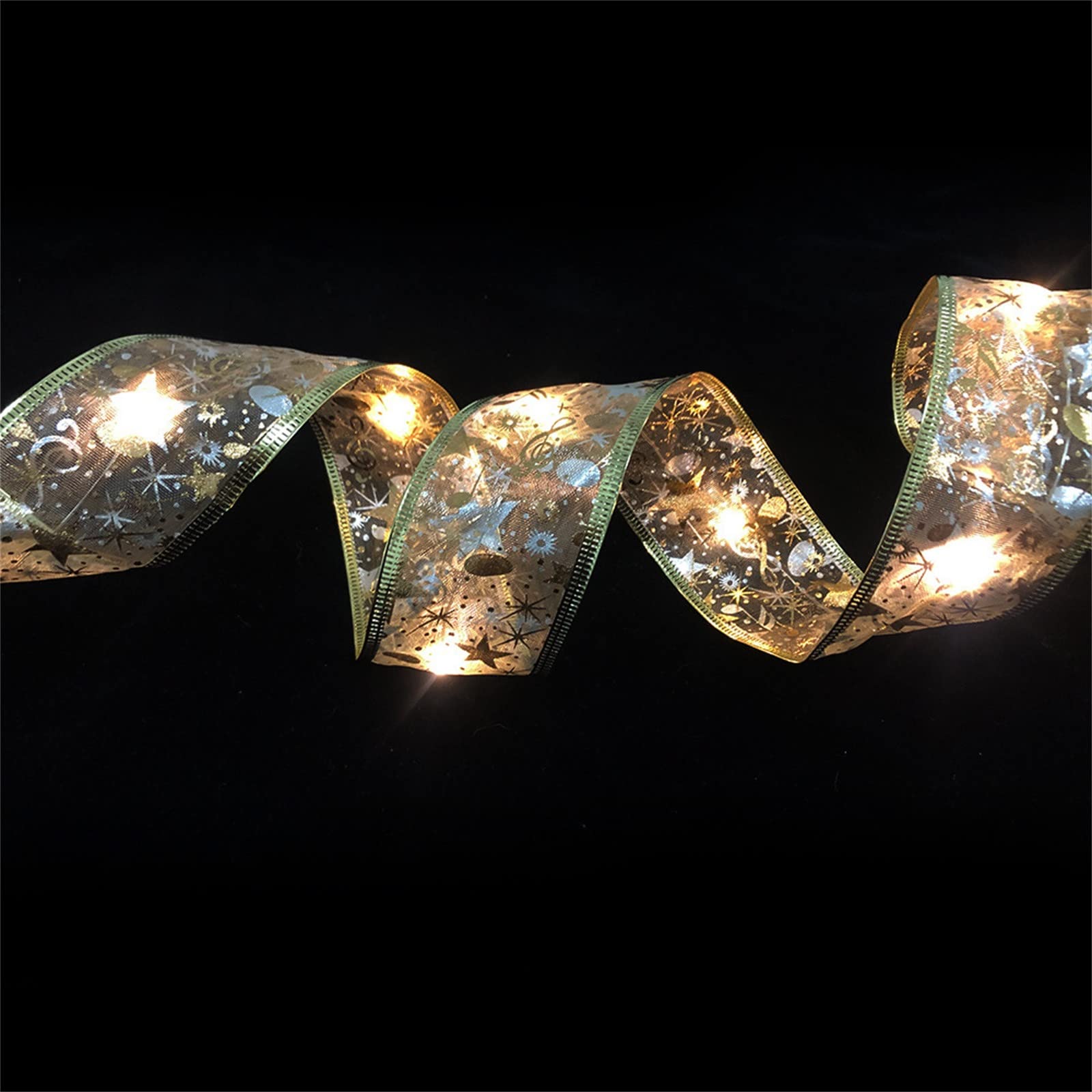 sunnymi LifeChristmas Decorations Sale Clearance Christmas Decoration LED Ribbon Lights Christmas Tree Ornaments DIY Lace Bow String Lights Decoration Amazon Outlet Clearance UK