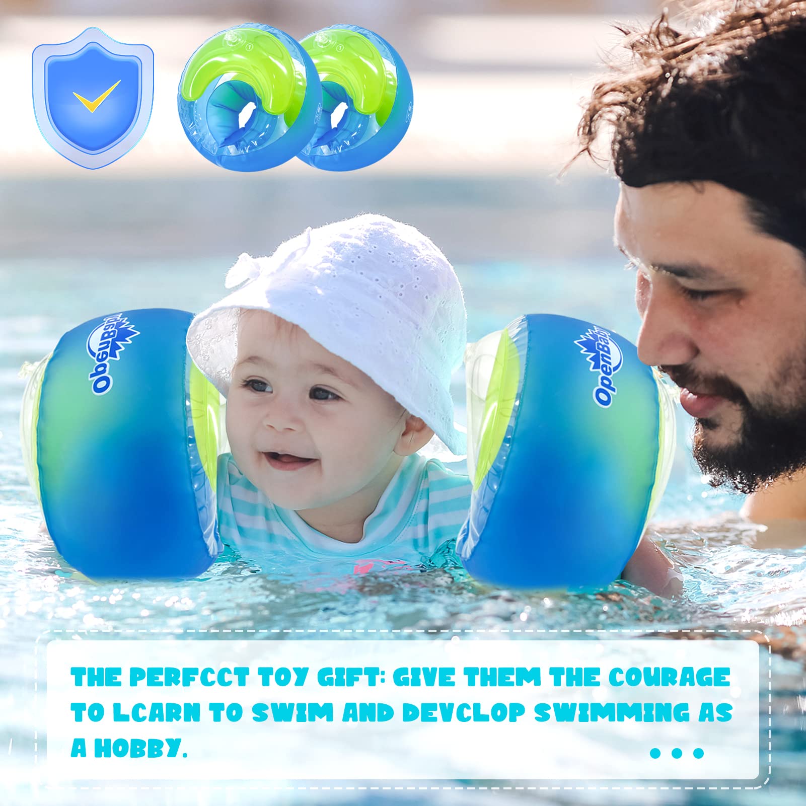Brassards Bébé JSRHEEM - Piscine Apprentissage Nage - Pompe Incluse