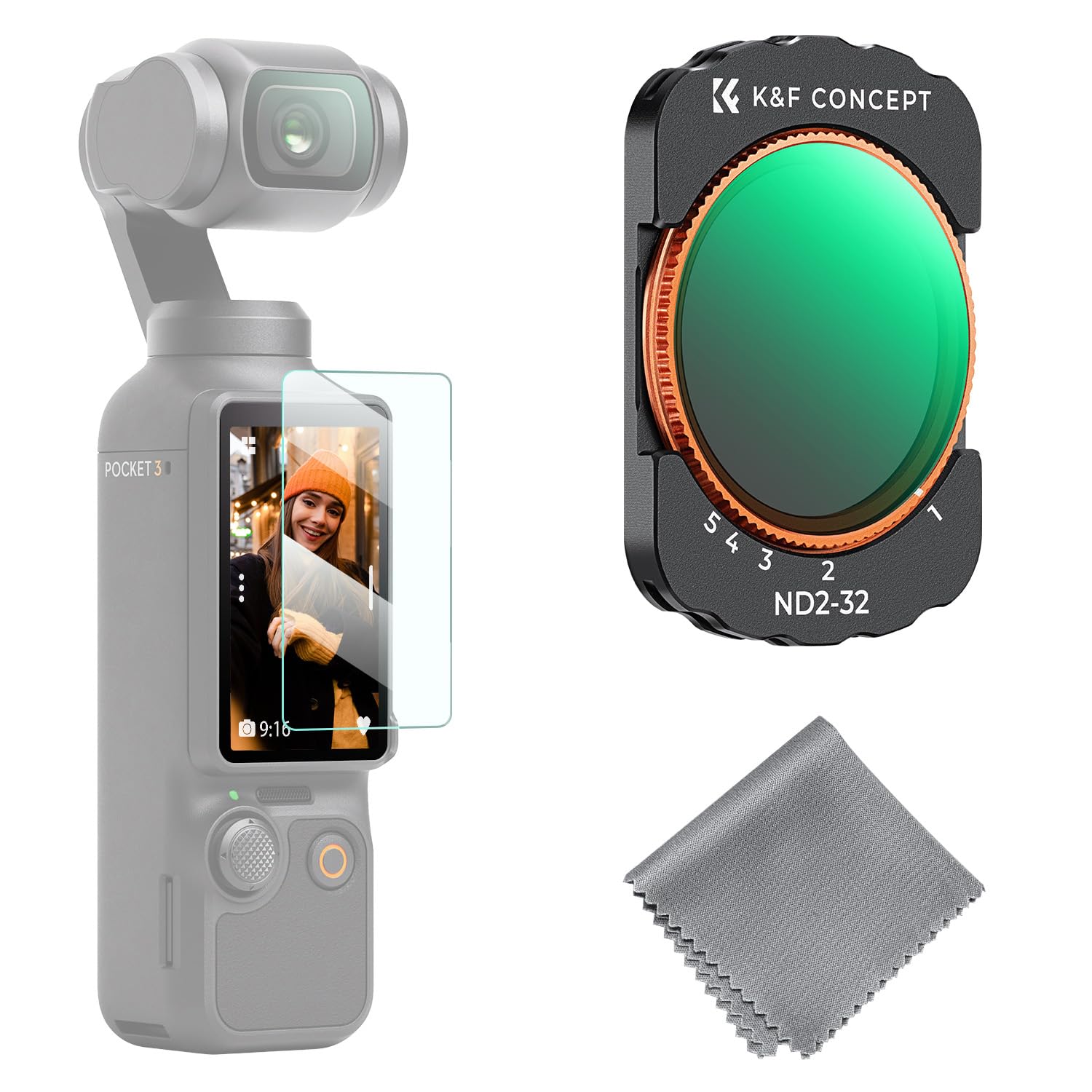 Amazon | K&F CONCEPT DJI OSMO Pocket 3用NDフィルター ND2-32 可変