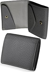 [LS LASIEM] 【極小薄型】 財布 ミニ財布 メンズ 二つ折り財布 コンパクト 薄い財布 小さい 本革 レザー カードケース 小銭入れ