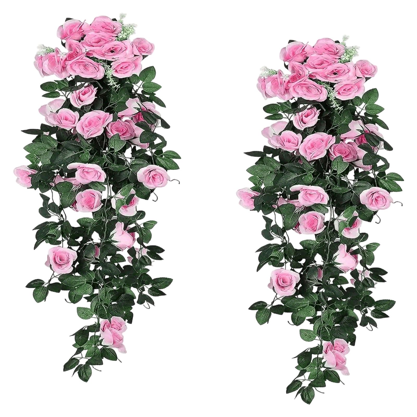 SXRQ Faux Rose Garlands Hanging Decoration Suitable for Indoor Outdoor Wedding Party Home Decoration Realistic Fraudulent Roses for Partitions
