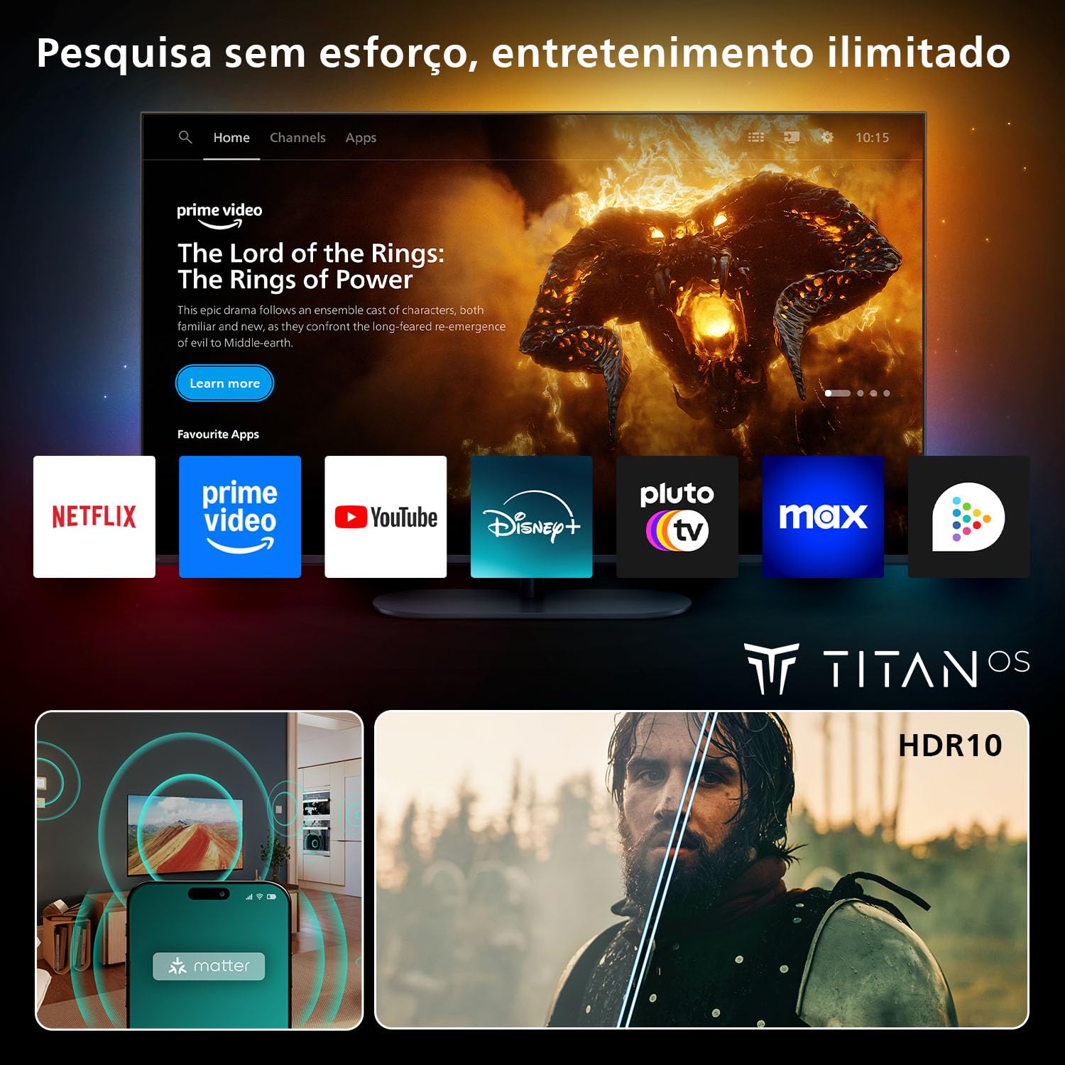 Philips 32PFS6000 HD LED Smart TV - Pantalla de 32 Pulgadas con Pixel Plus, Plataforma Titan OS y Sonido Dolby Digital - Funciona con Alexa y con el Asistente de Voz de Google