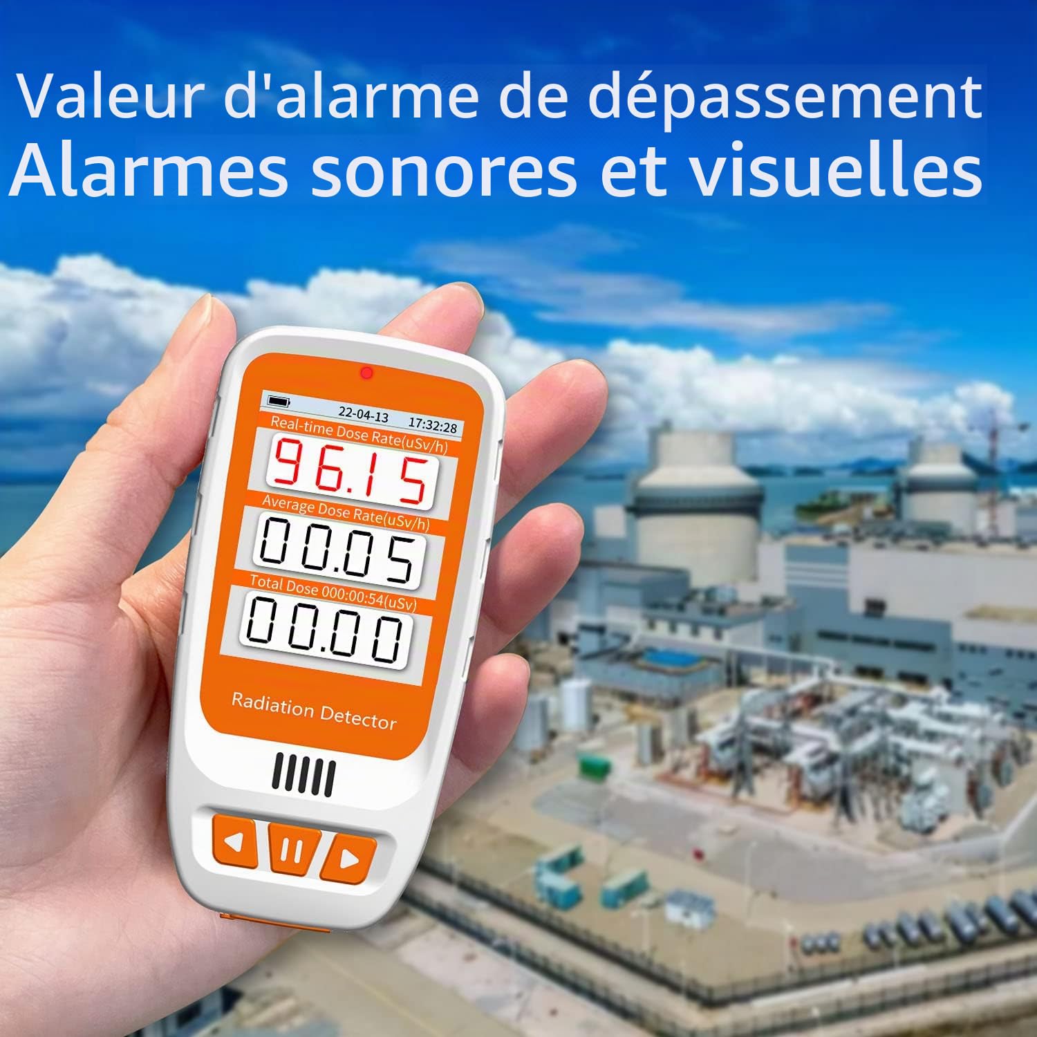 Compteur Geiger Détecteur de Rayonnement avec écran LCD, Mini Moniteur Dosimètre Radiographie Bêta Gamma, Moniteur de Rayonnement Nucléaire Rechargeable