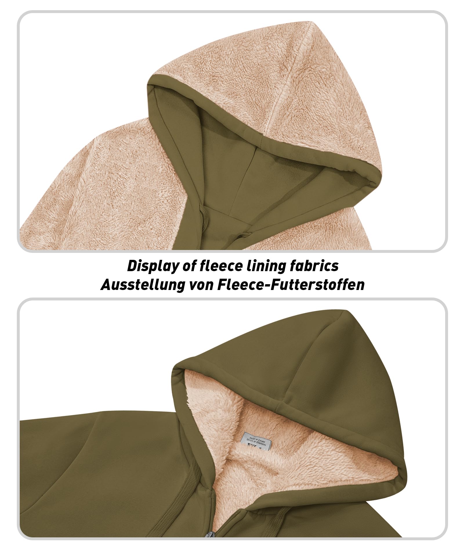 JACKETOWN Felpa con Cappuccio da Donna Giacca con Cappuccio da Donna con Cerniera di Base Spessa e Calda Maglione Maglione in Pile Maglione Slim Fit Autunno/Inverno Felpa Sportiva