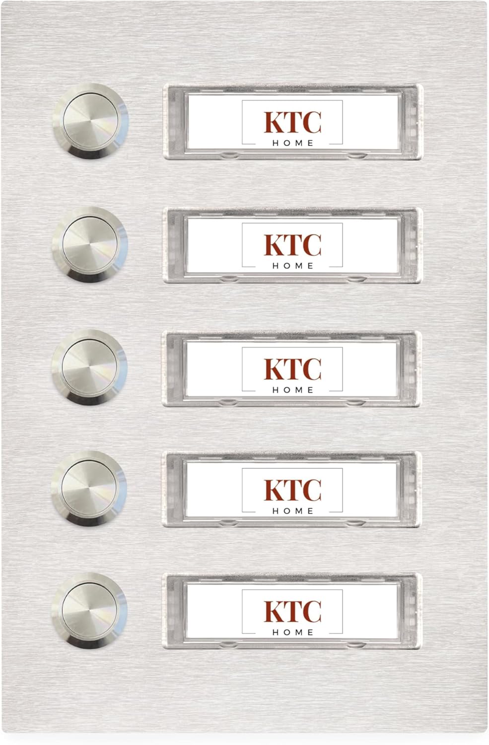 Surface-Mounted Doorbell Stainless Steel with Interchangeable Name Plate - 5-Way - Flat Push Button - UV and Weather Resistant - Powder Coated