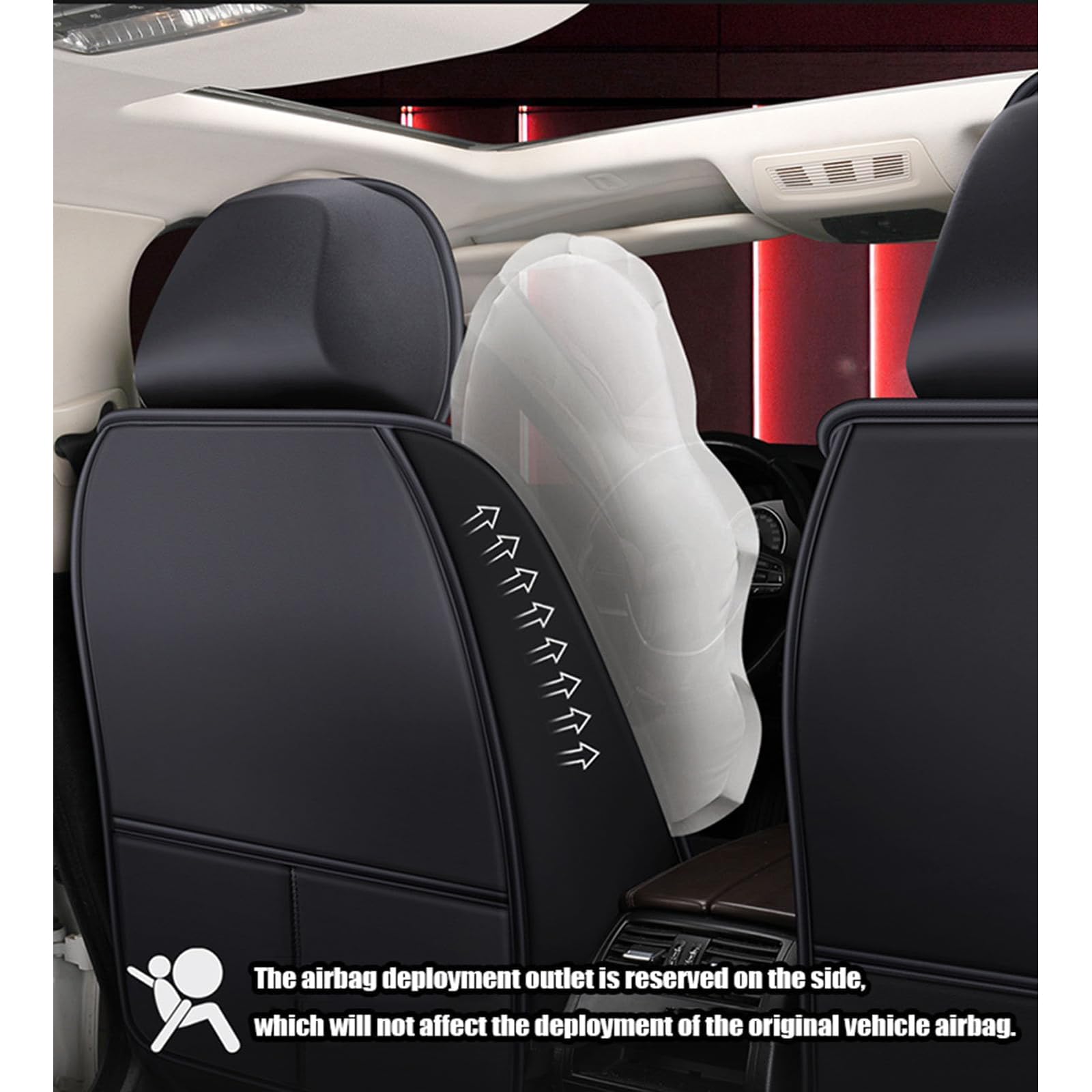 Copri Sedili Auto Universale per Ford Puma ST-Line X 2020-2024 5 Posti Set Completo di Coprisedili Pelle Set Completo Impermeabile Auto Accessori Interno,D