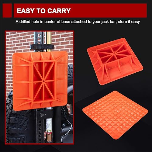 Miniatura 3 de BUNKER INDUST Base todoterreno compatible con gato elevador, placa de soporte para camiones, Jeep, ATV, SUV, UTV, placa de apoyo para arena, barro y