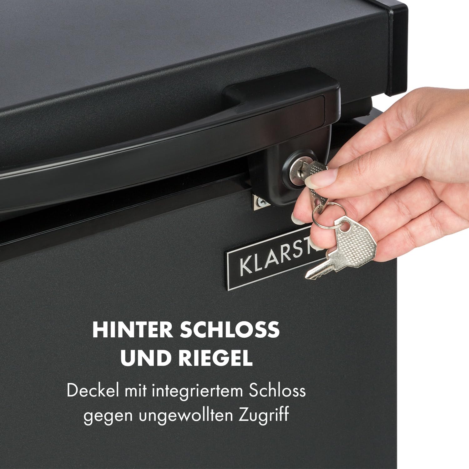 Klarstein Gefriertruhe Klein und Schmal, Freistehende Kleine Gefriertruhe, 51 Liter Tiefkühltruhe, Kleine Kühltruhe mit Einhängekorb, Energieeffiziente Gefriertruhen, Kompakte Tiefkühltruhen