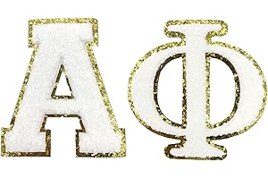Alpha Phi Iron-On Greek Letter Chenille Patch Set