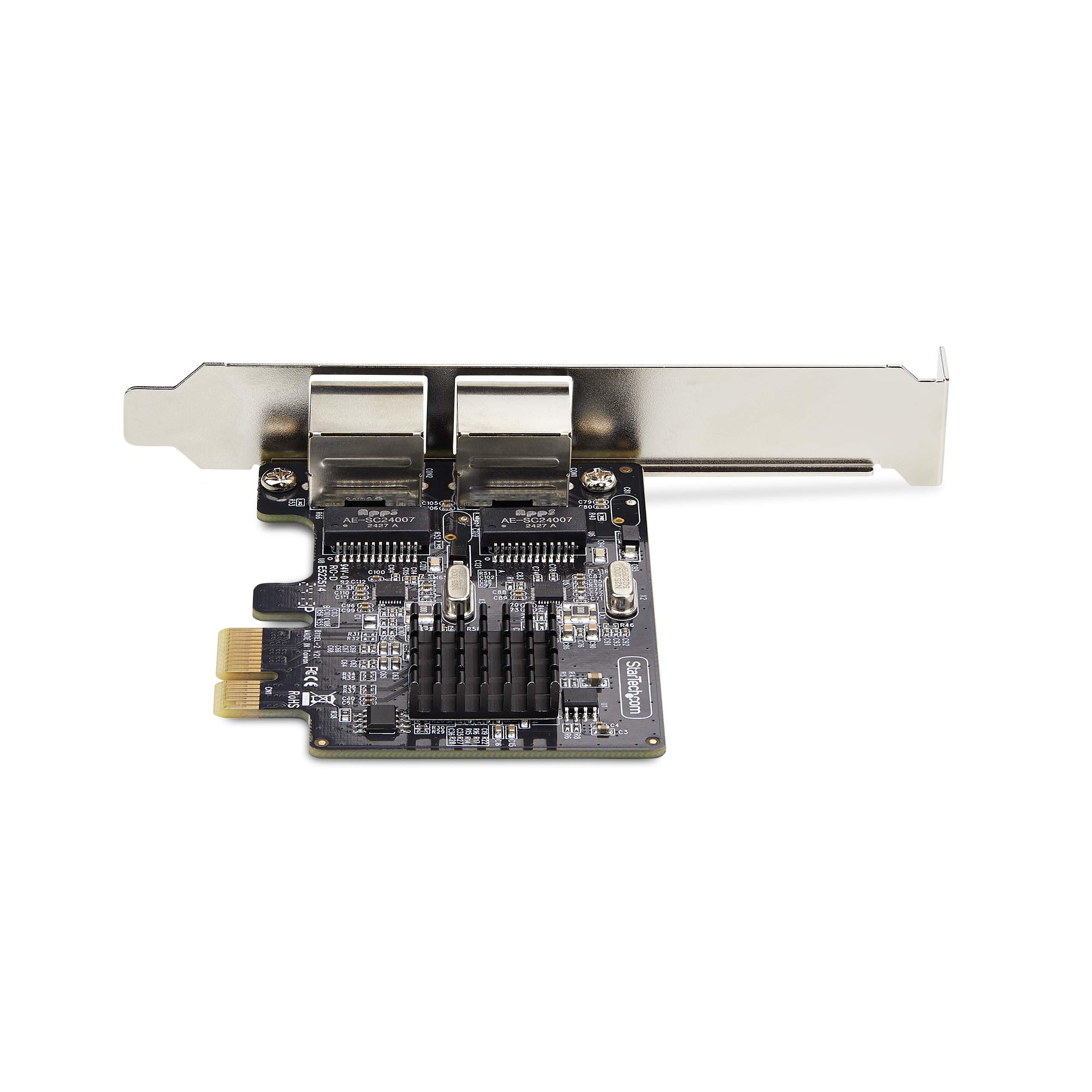 StarTech Carte Réseau PCIe à 2 Ports Gigabit, NIC (ST1000SPEXD4T) | 10/100/1000Mbps, Double Realtek RTL8111H, Trames jumbo 9K, Wake-on-LAN, VLAN, Adaptateur, Plug and Play