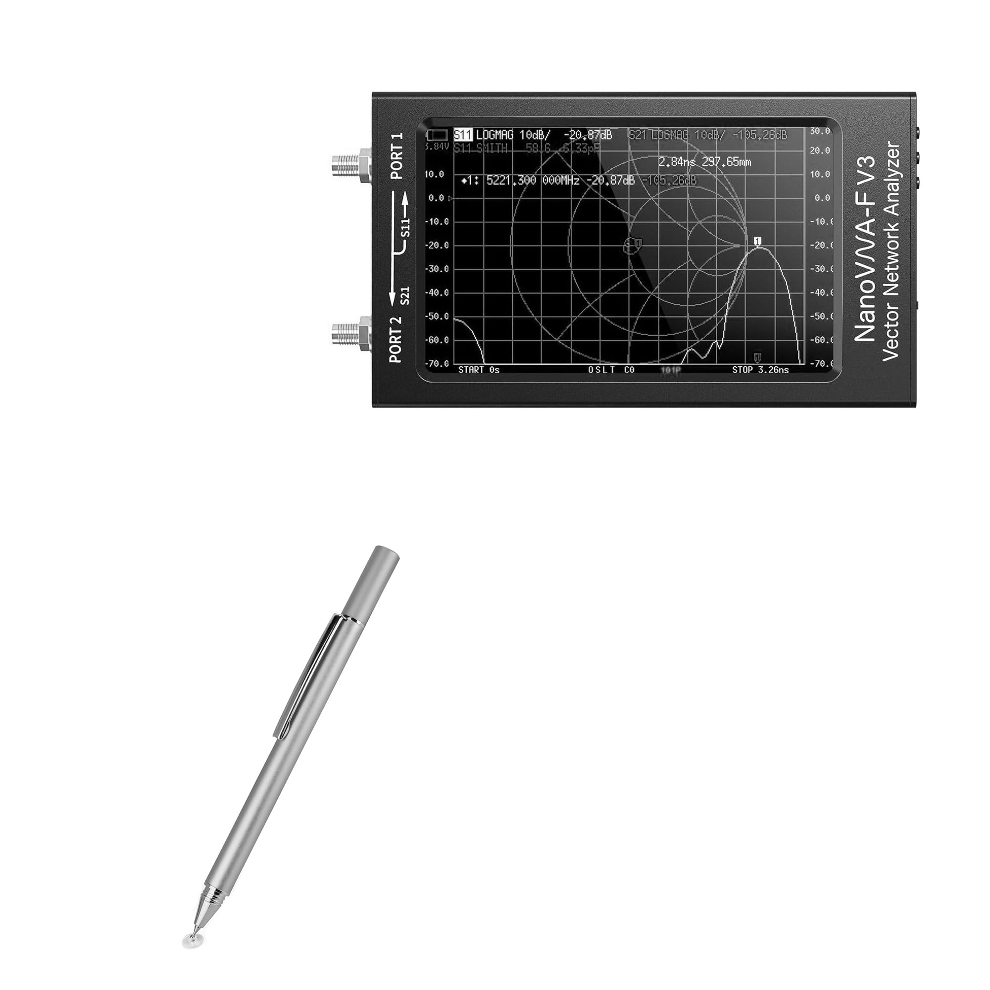 BoxWave Stylus Pen Compatible with Seesii NANOVNA-F V3 - FineTouch Capacitive Stylus, Super Precise Stylus Pen - Metallic Silver
