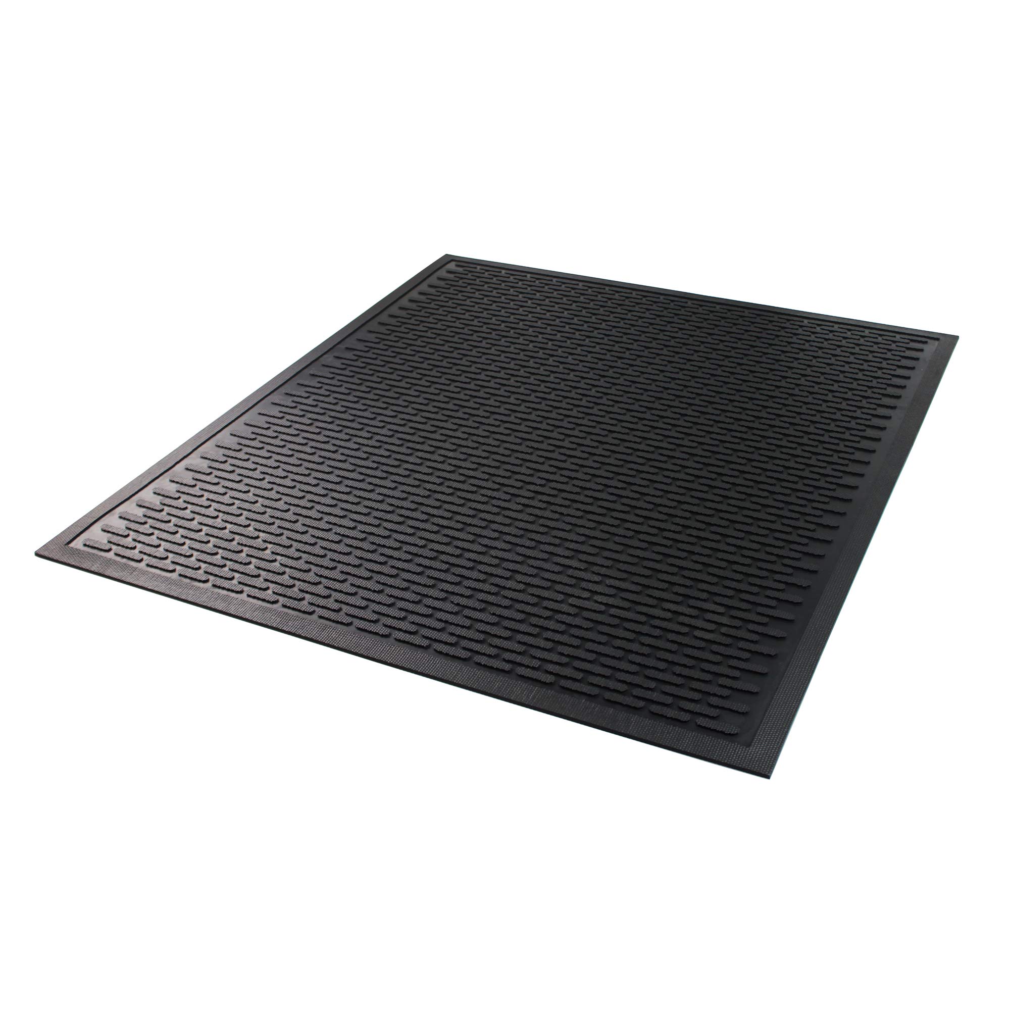 Floortex Doortex Scrapemat, Heavy Duty Ridged Rubber Mat, Black Multi