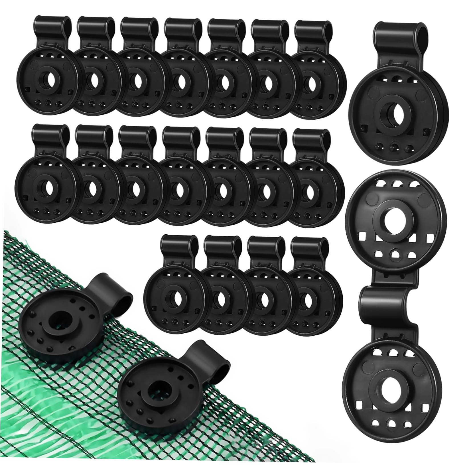 Clips toile d'ombrage en plastique noir robustes et résistants aux intempéries lot de 50