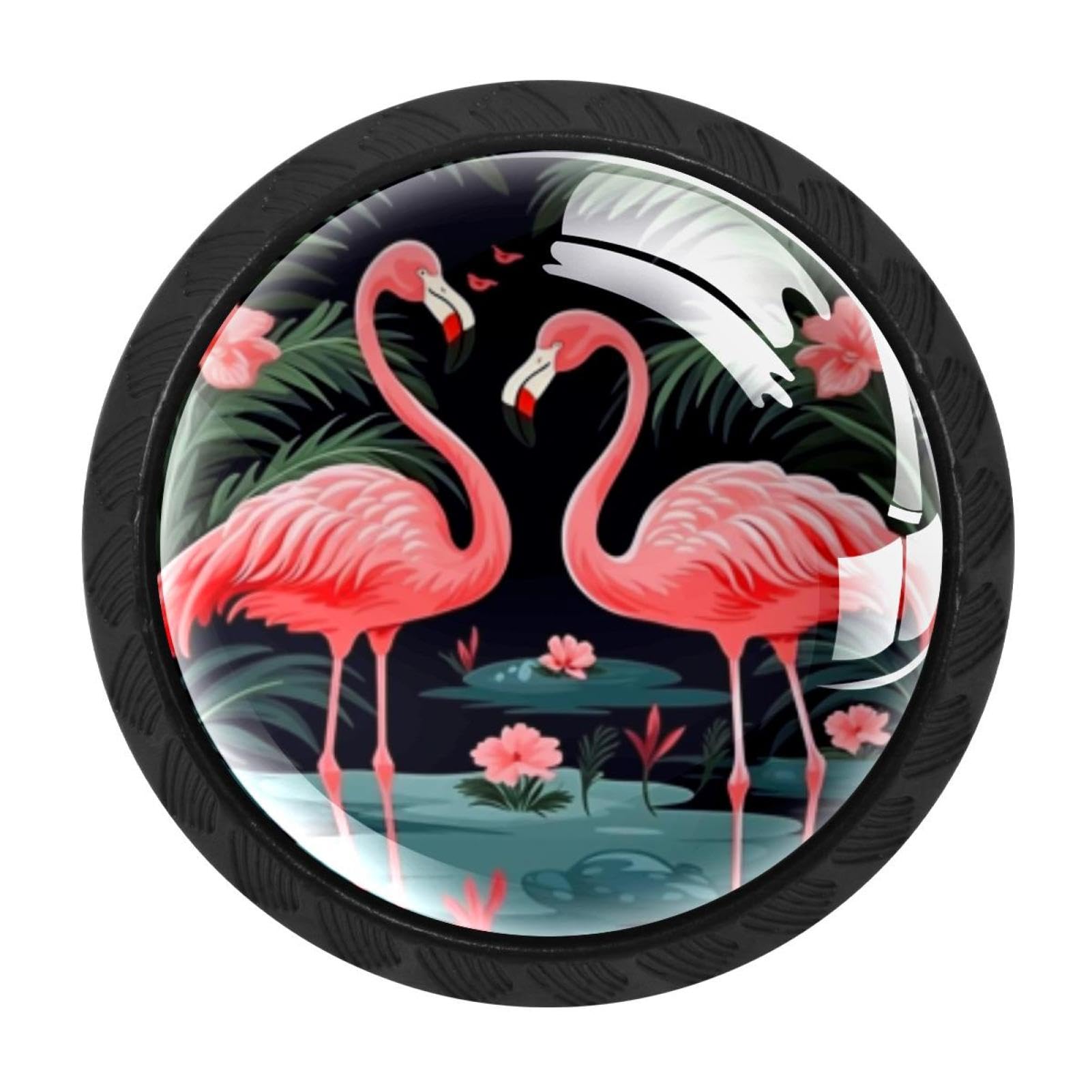 Chenzzzz Multicolored 17 4 Pieces Flamingo Rainforest Kitchen Cabinet Knobs Drawer Knobs Dresser Knobs Black Knobs Drawer Pulls Dresser Drawer Handles Knobs For Dresser Drawers